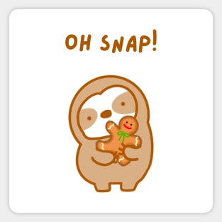 Oh Snap Christmas Gingerbread Man Sloth Magnet